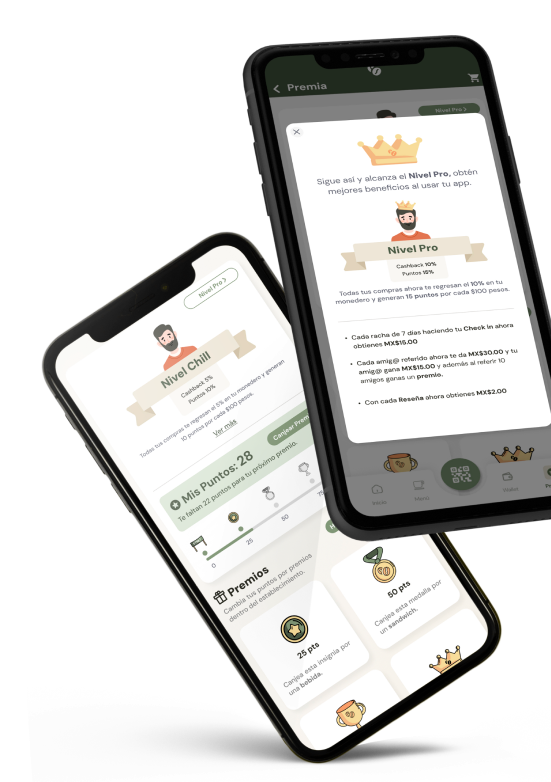 App móvil de Perkly mostrando el monedero acumulado